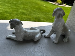 Figuras de cerámica de conejos y perros de lladró
