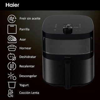 Freidora de aire Haier con accesorios