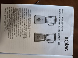 Batidora Solac 1500W - Casi Nueva. Apenas 10 usos.