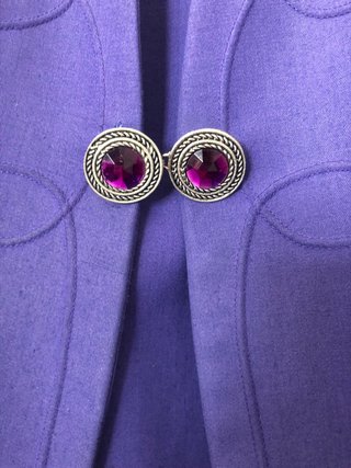 Traje vintage falda y chaqueta morado