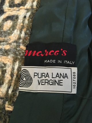 Abrigo vintage lana virgen diseño italiano