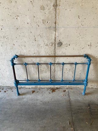 Cabecero de cama vintage azul hierro forjado