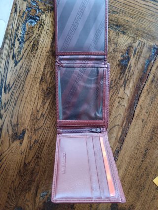 Cartera de piel AK marrón