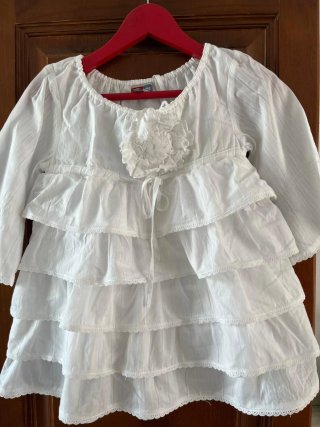 Vestido blanco infantil volantes