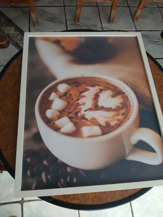 Cuadro de café con marco