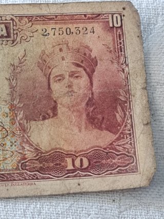10 Ptas 1935 Banco de España Certificado Plata