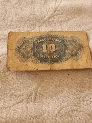 10 Ptas 1935 Banco de España Certificado Plata