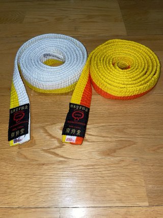Cinturón Judo Blanco/Amarillo/Naranja 250cm