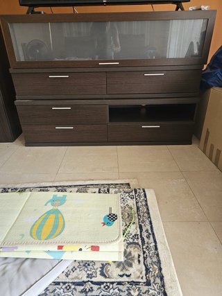 Mueble Comedor Madera y Cristal
