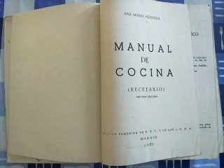 Libro cocina. Antiguo