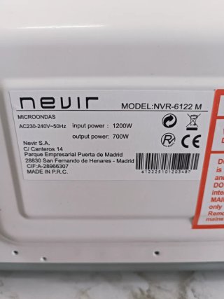 Microondas Nevir Blanco