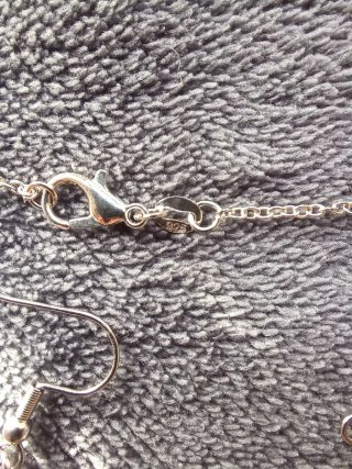 Conjunto Plata 925 Collar y Pendientes Cristal Aus