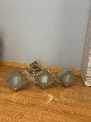 Pack 2 Lámparas Techo Plateadas (3 y 4 Focos)