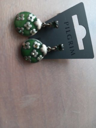 Pendientes Pilgrim Verdes Flores