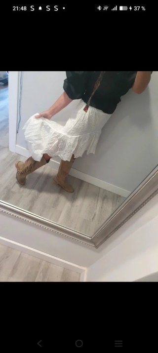 Falda asimétrica blanca talla m/l