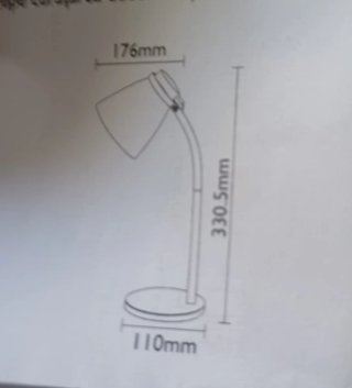 Flexo de escritorio rojo y blanco