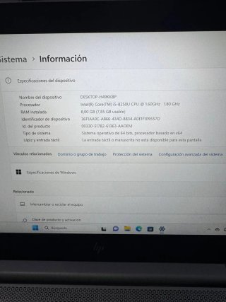 Ordenador portátil HP Elitebook i5 8 Gen TÁCTIL