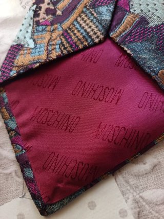 Cravatta Moschino Vintage Fantasia Multi 100% Seta
