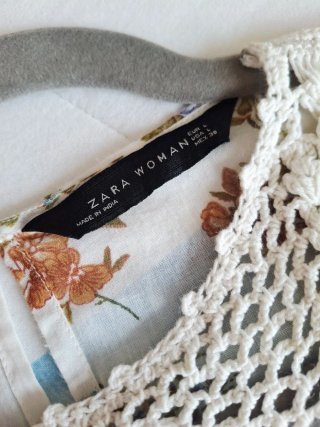 Blusa Zara Woman floral boho Talla L