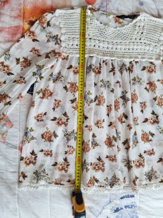 Blusa Zara Woman floral boho Talla L