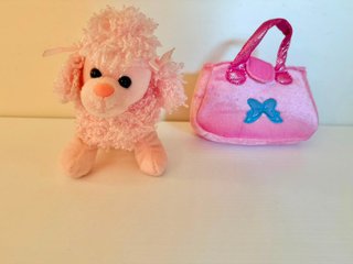 Borsetta bambina con cagnolino rosa peluche