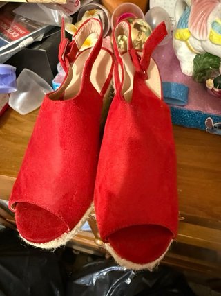 Sandalias cuña rojas talla 36