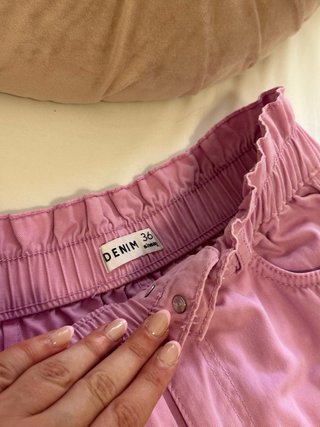 Shorts rosas cintura alta