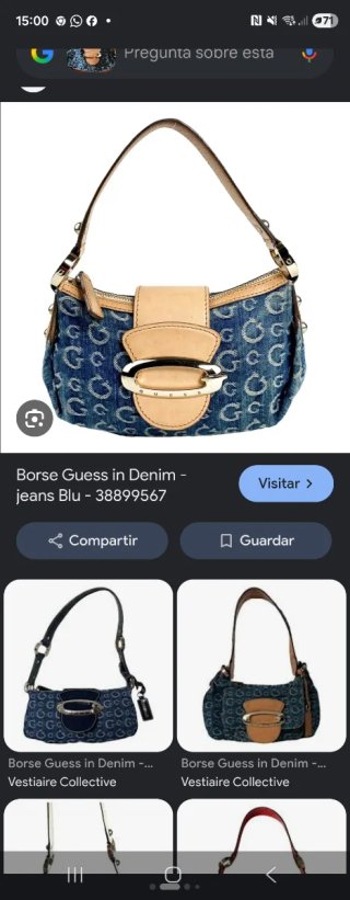 Bolso Guess Denim Jeans Azul