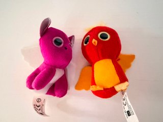 Lotto 14 pupazzetti di peluche