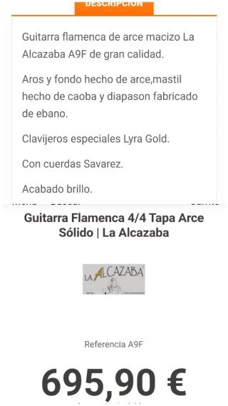 Guitarra Flamenca maciza Arce La Alcazaba A9FN