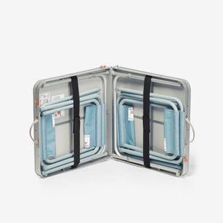 Mesa plegable de camping con 4 taburetes regulable en