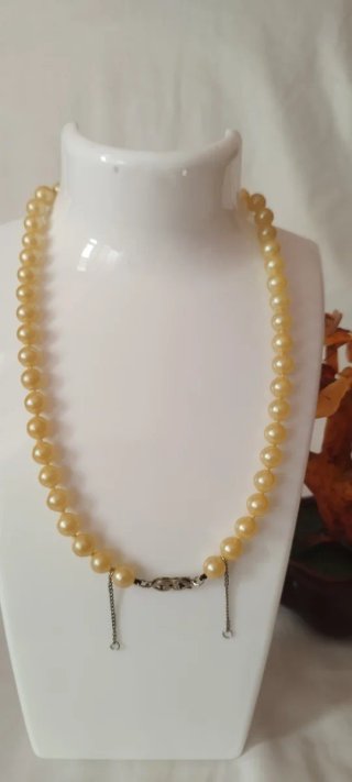 Collar de perlas imitación plata