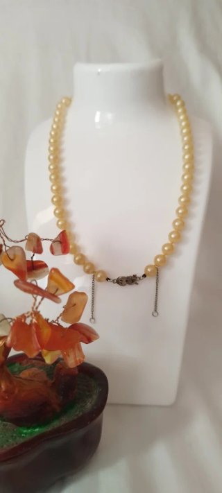 Collar de perlas imitación plata