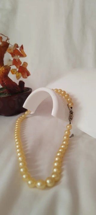 Collar de perlas imitación plata