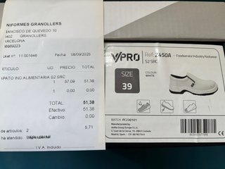 Zapatos de seguridad VPRO blancos talla 39