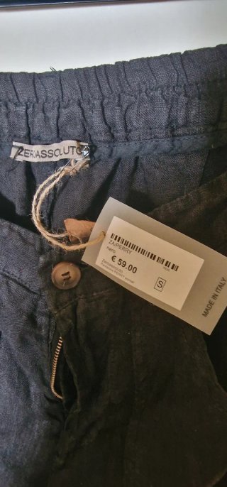 Pantaloni in lino neri