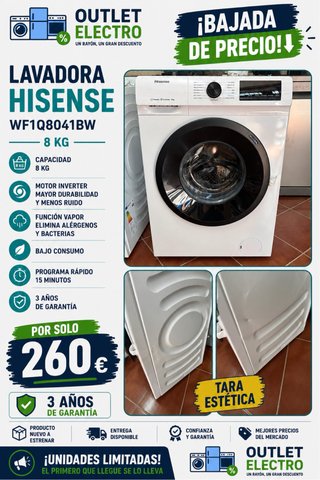 Lavadora Hisense 8kg WF1Q8041BW