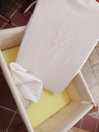 Minicuna bebé madera y tela