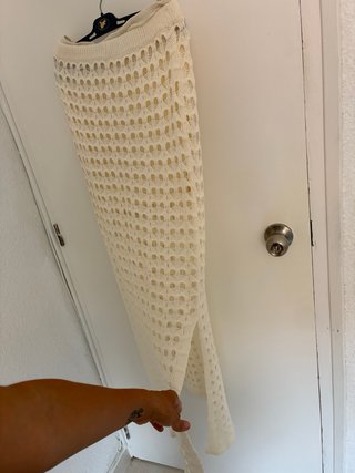 Conjunto Jersey y Falda Beige/Blanco
