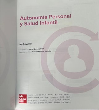 Libro Autonomía Personal y Salud Infantil