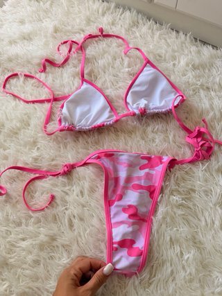 Bikini mimetico rosa taglia M
