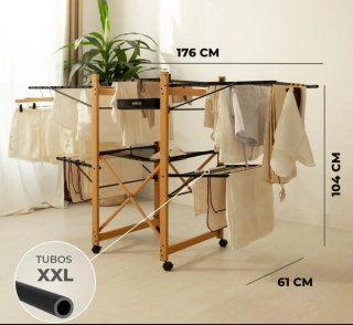 Tendedero NEWLUX plegable madera y metal