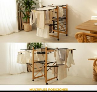 Tendedero NEWLUX plegable madera y metal