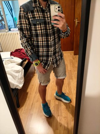 Camisa Zara Man cuadros denim