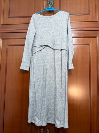 Vestido premamá gris manga larga