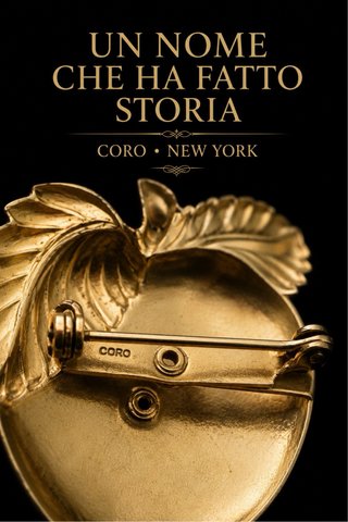 Spilla CORO USA Anni '50 Vintage Oro e Rosso
