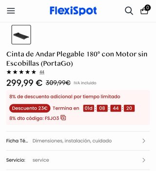 Cinta Correr Plegable FlexiSpot PortaGo