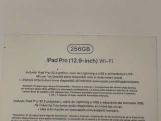 iPad Pro 1ª Gen 256GB Plata Caja Cables