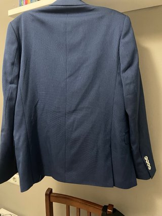 Traje de chaqueta azul un solo uso