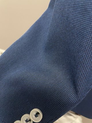 Traje de chaqueta azul un solo uso